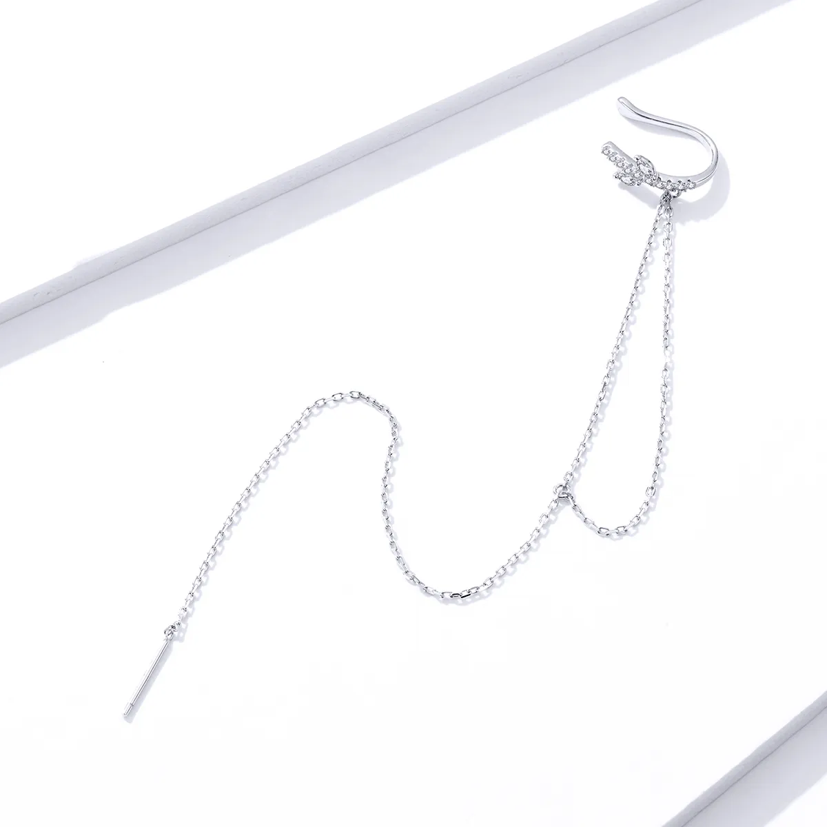 Pandora Style Silver Fresh Grass Dangle Earrings - BSE363