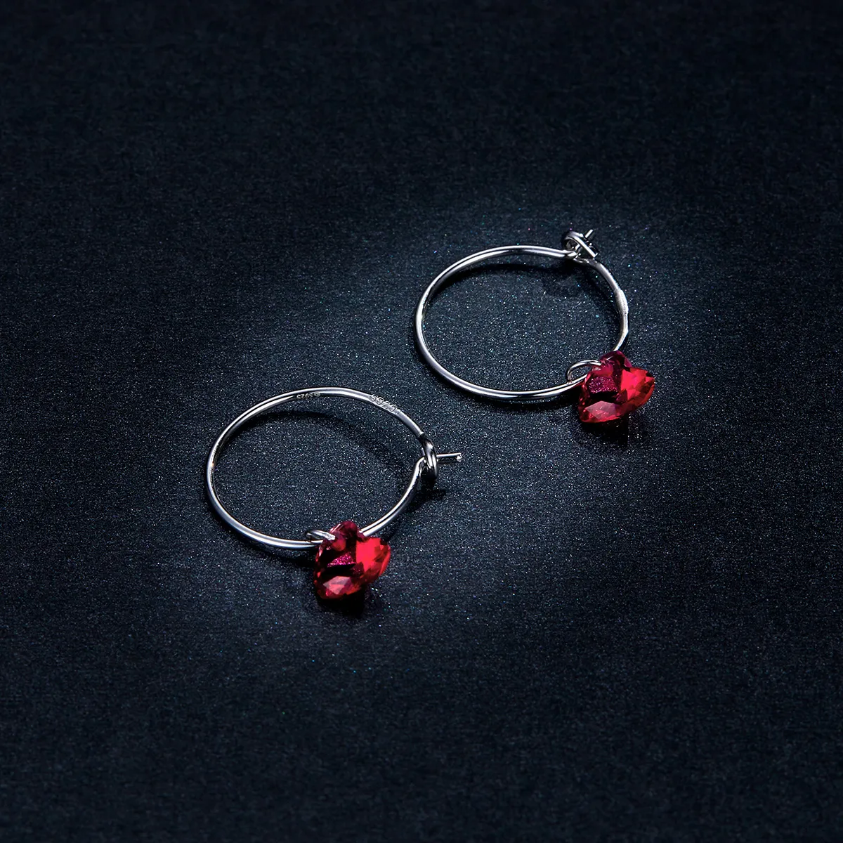 Pandora Style Silver Heart Dangle Earrings - BSE317