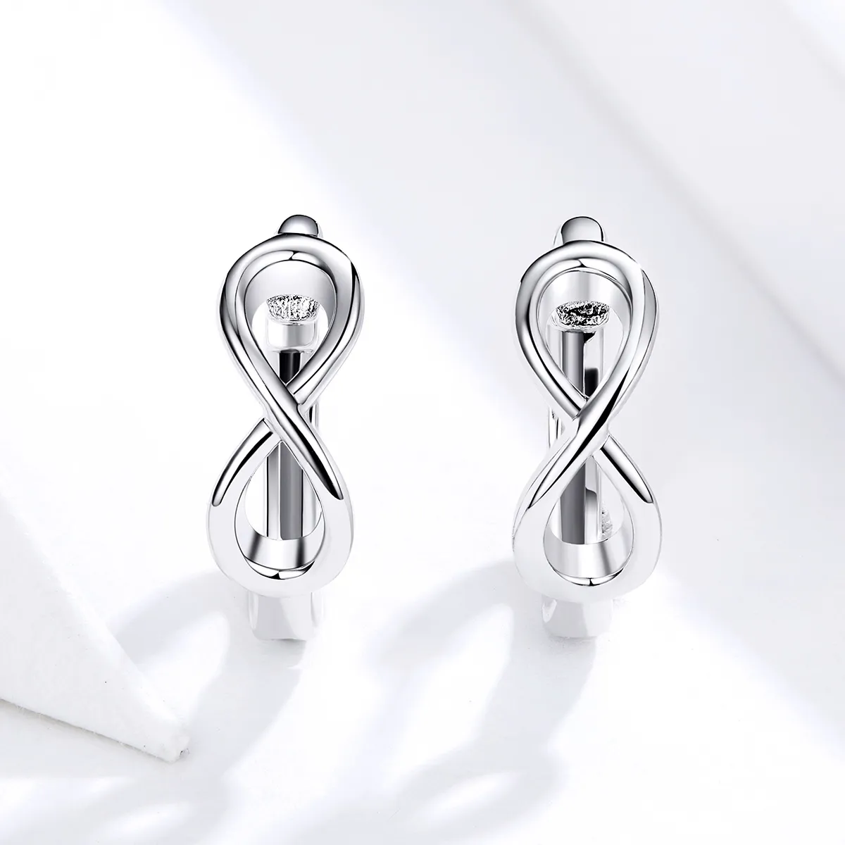 Pandora Style Silver Infinite Love Hoop Earrings - SCE743