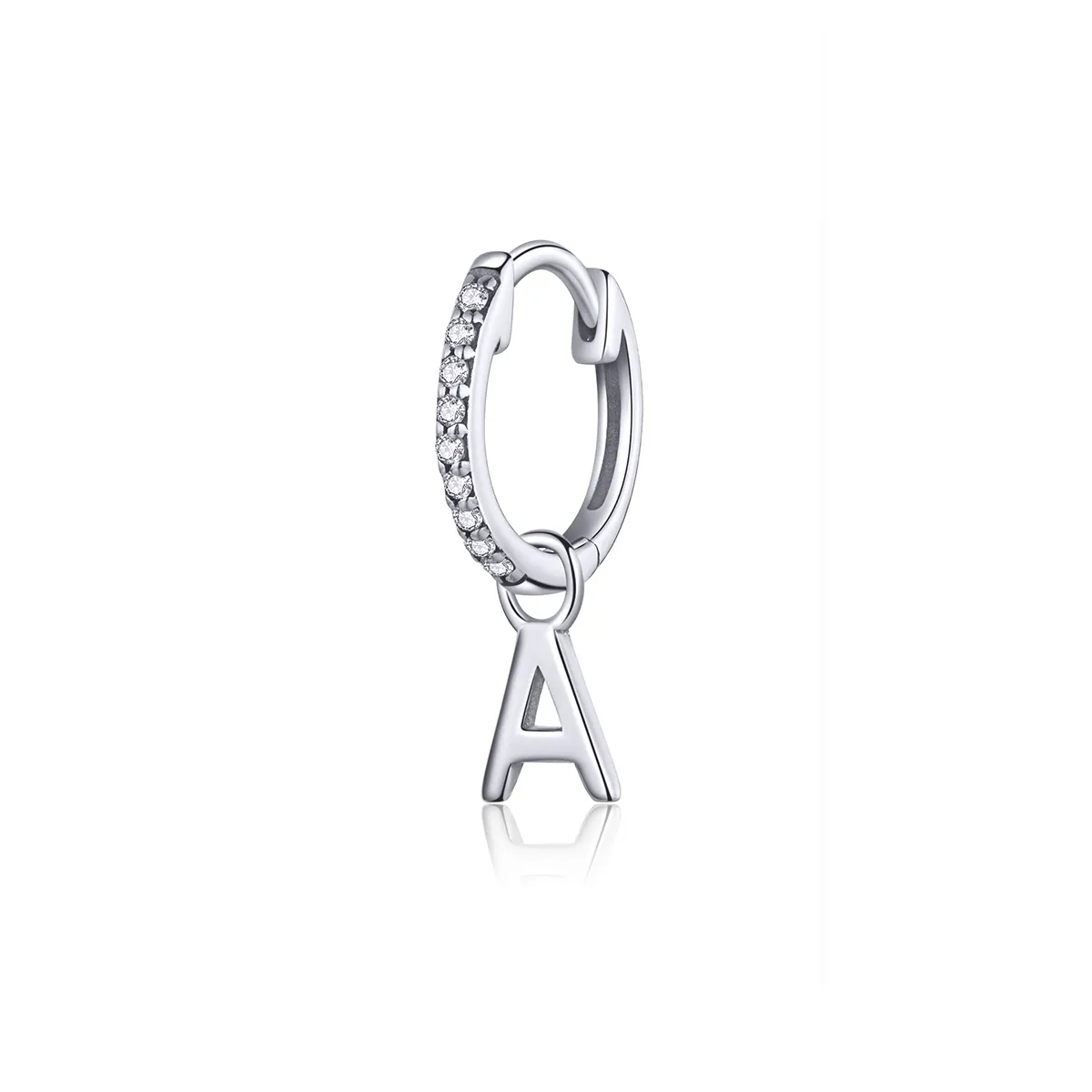 Pandora Style Silver Letter A Dangle Earrings - SCE848-A