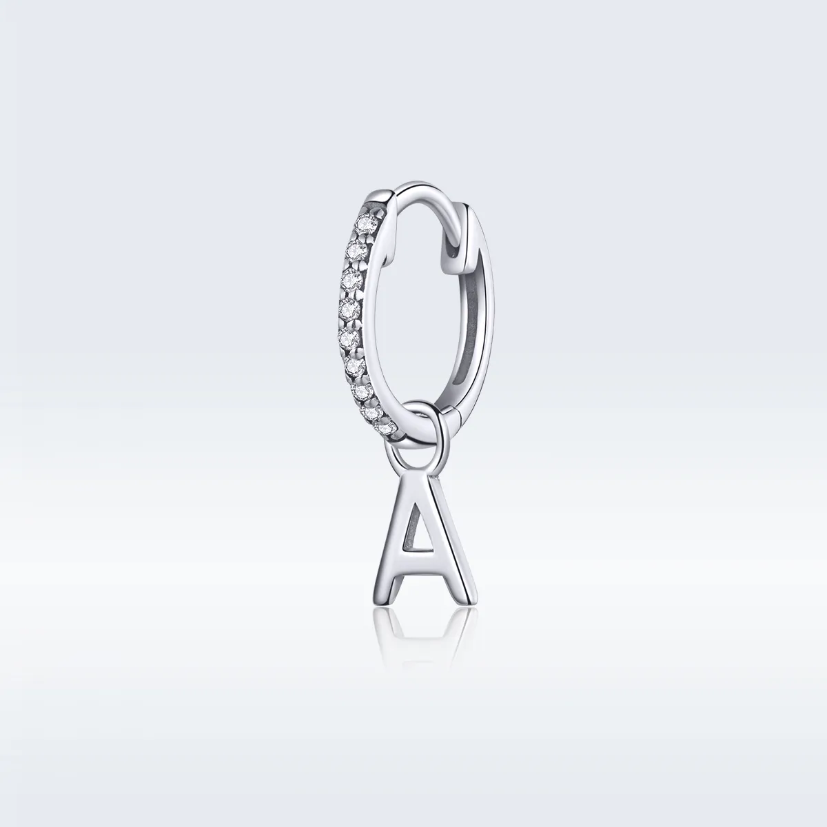 Pandora Style Silver Letter A Dangle Earrings - SCE848-A
