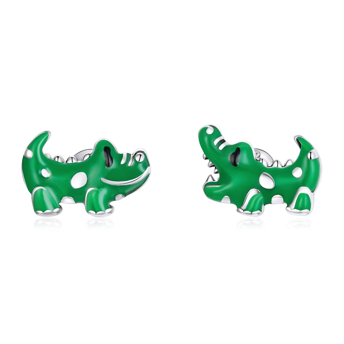 Pandora Style Silver Little Crocodile Stud Earrings - SCE1113