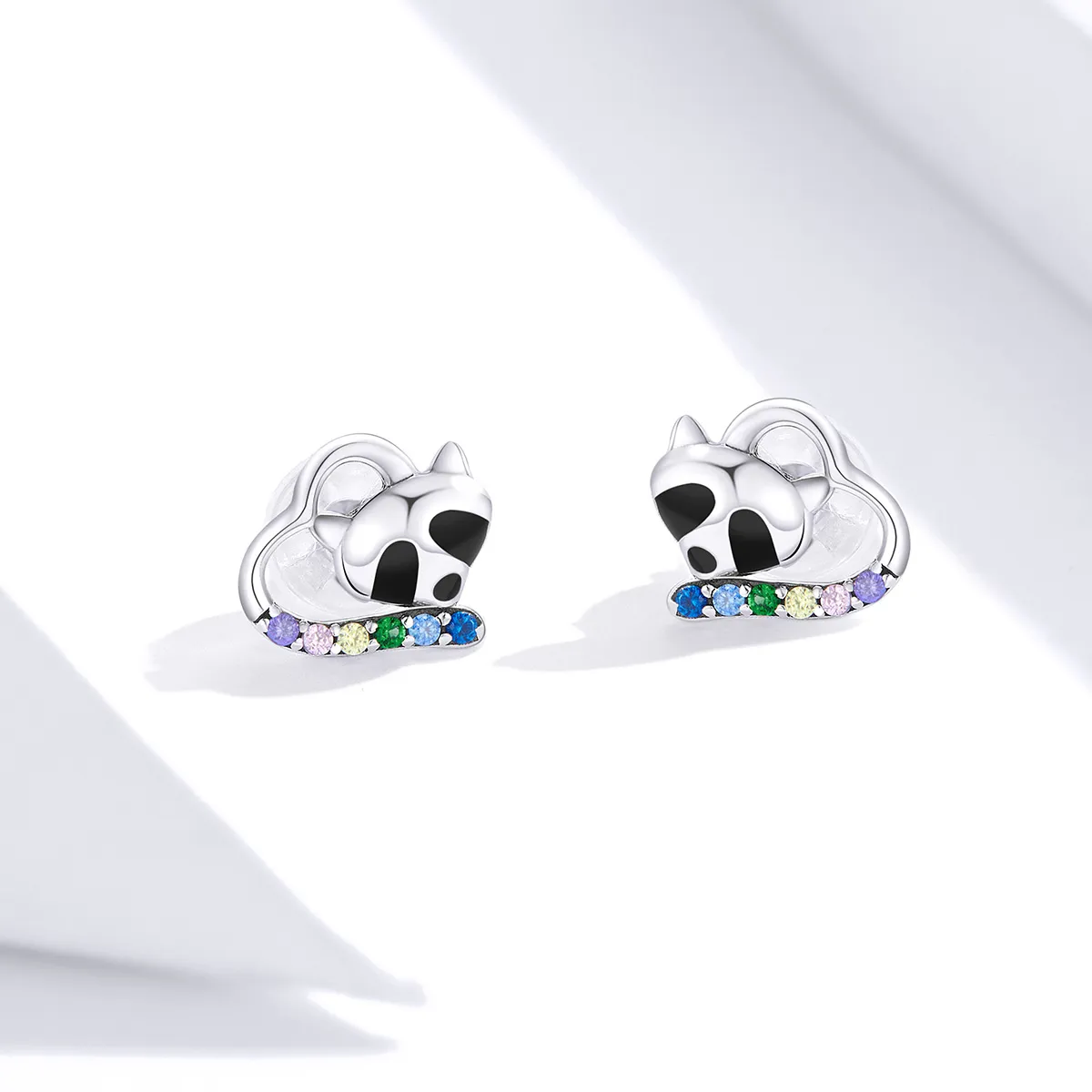 Pandora Style Silver Little Raccoon Stud Earrings - SCE883