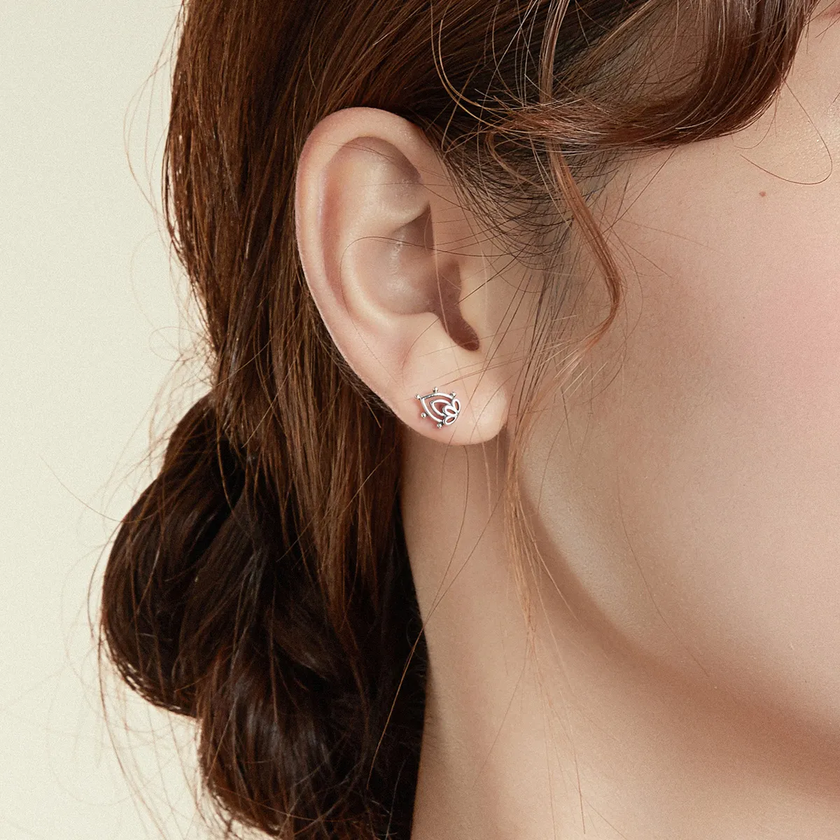 Pandora Style Silver Lotus Bud Stud Earrings - SCE989