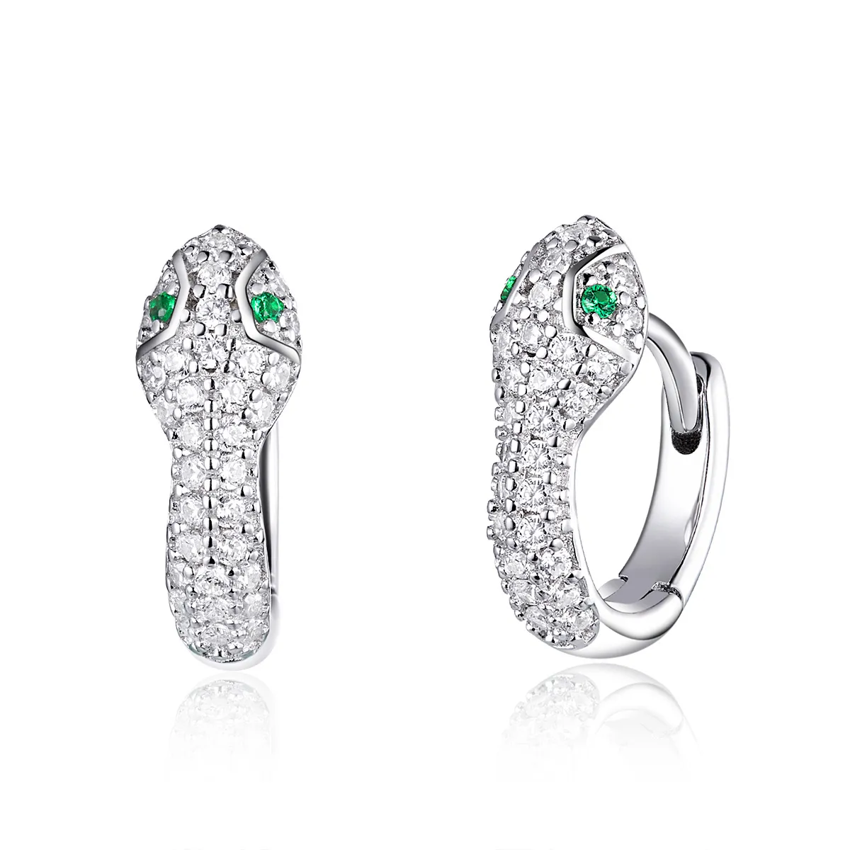 Pandora Style Silver Lovely Snake Hoop Earrings - SCE922