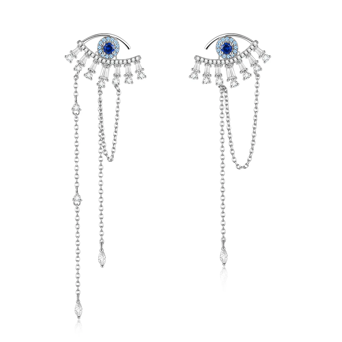 Pandora Style Silver Lucky Eyes Dangle Earrings - BSE334