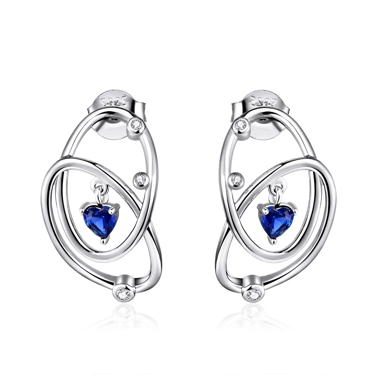 Pandora Style Silver Mysterious Planet Stud Earrings - BSE410