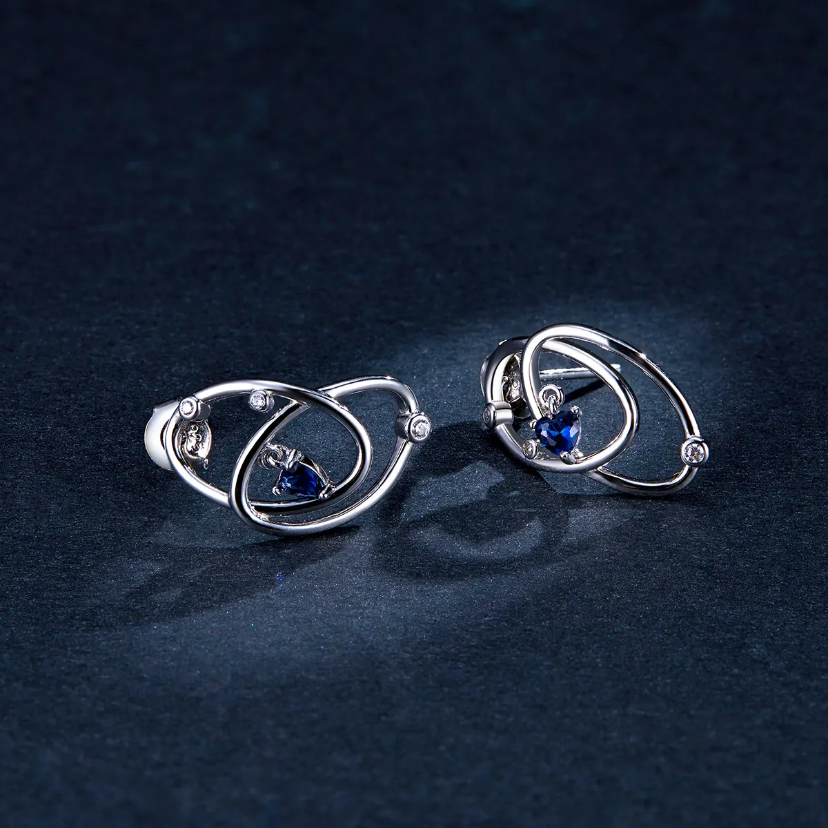 Pandora Style Silver Mysterious Planet Stud Earrings - BSE410