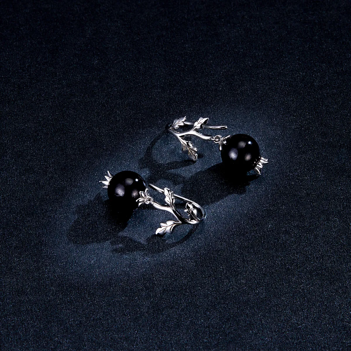 Pandora Style Silver Mysterous Garnet Dangle Earrings - BSE395