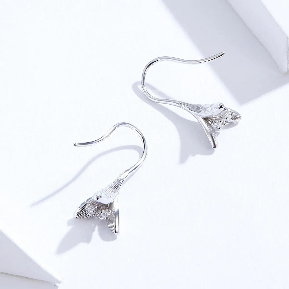 Pandora Style Silver Poetic Blooms Dangle Earrings - SCE820