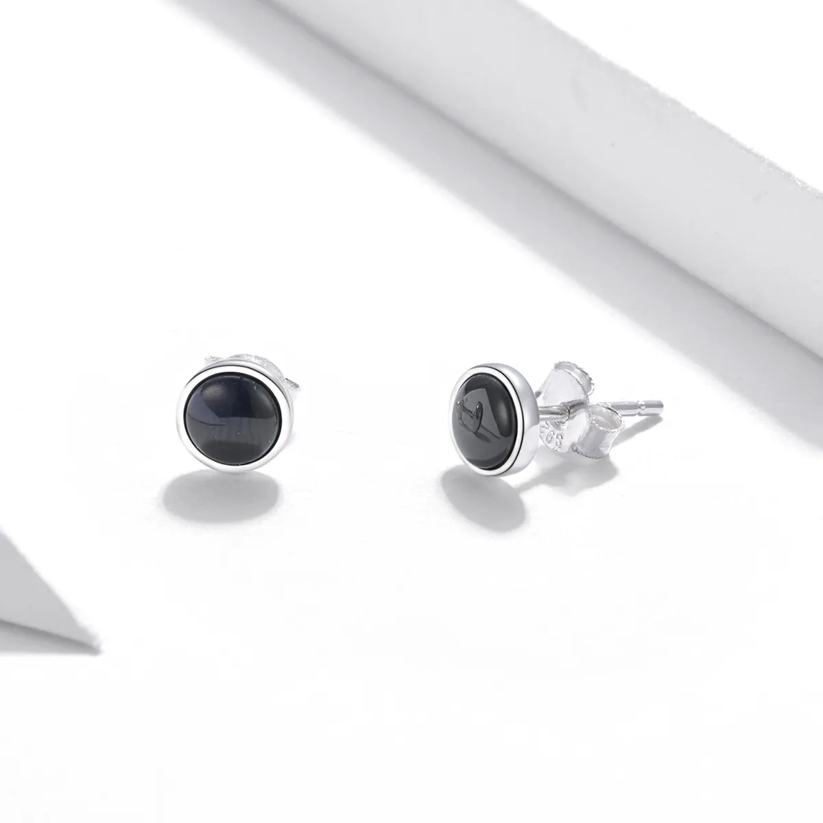 Pandora Style Silver Rotundity Stud Earrings - SCE1112