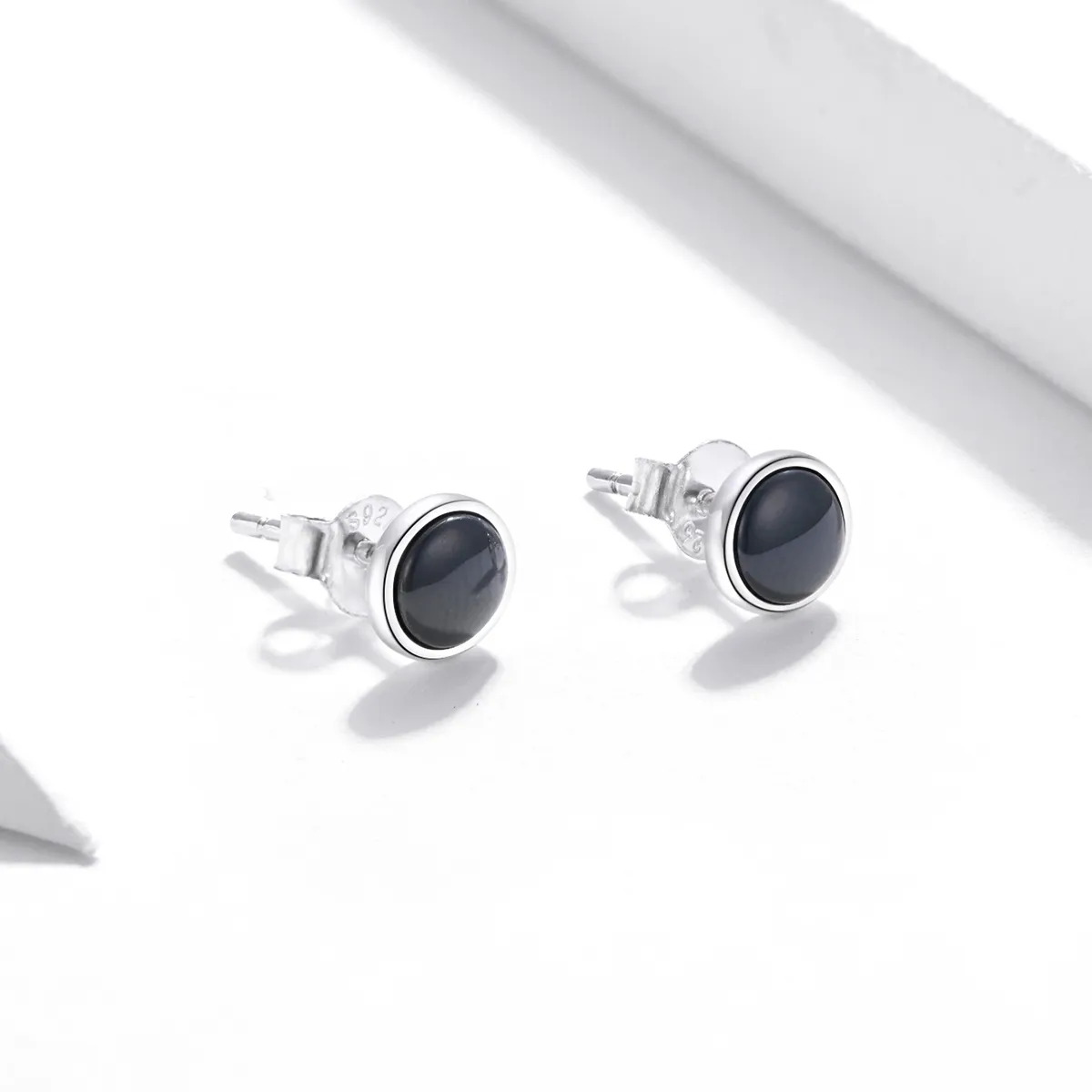 Pandora Style Silver Rotundity Stud Earrings - SCE1112