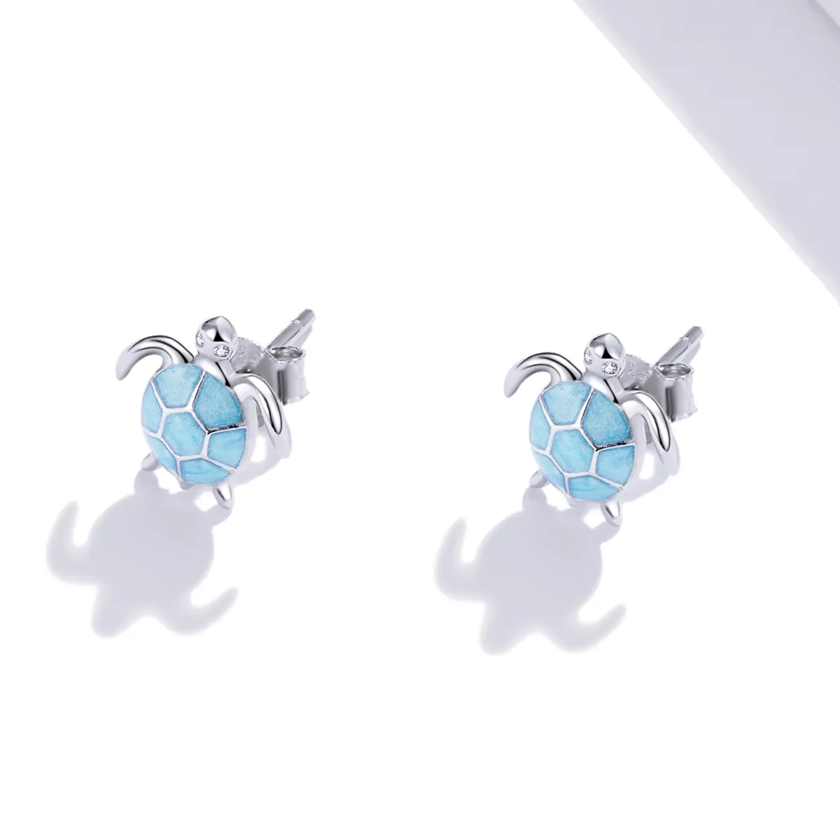 Pandora Style Silver Sea Turtle Stud Earrings SCE1035