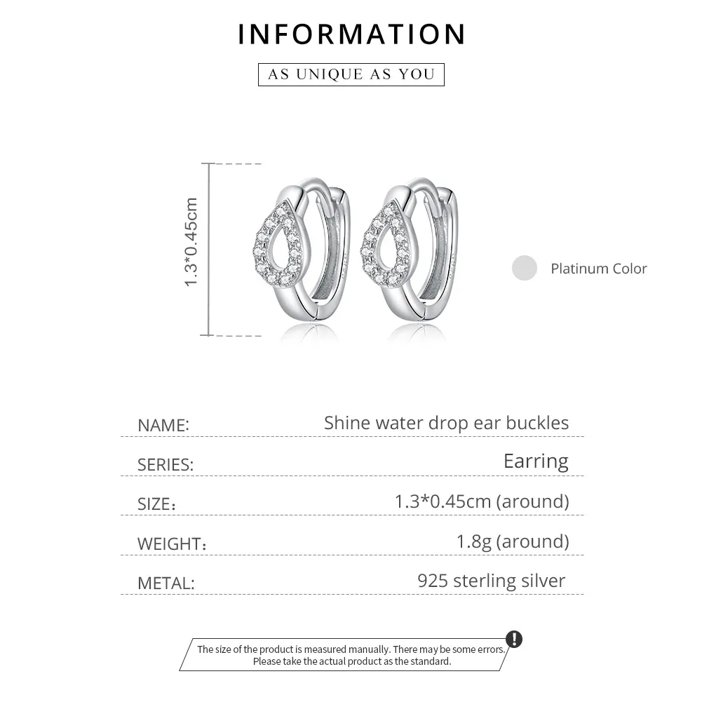 Pandora Style Silver Shining Drops Hoop Earrings - SCE1046