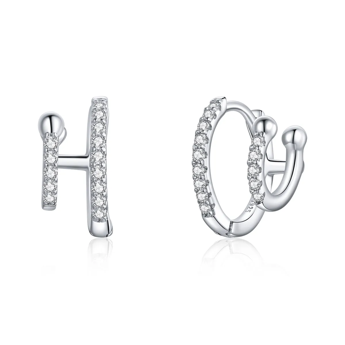 Pandora Style Silver Shining Hoop Earrings - SCE1118