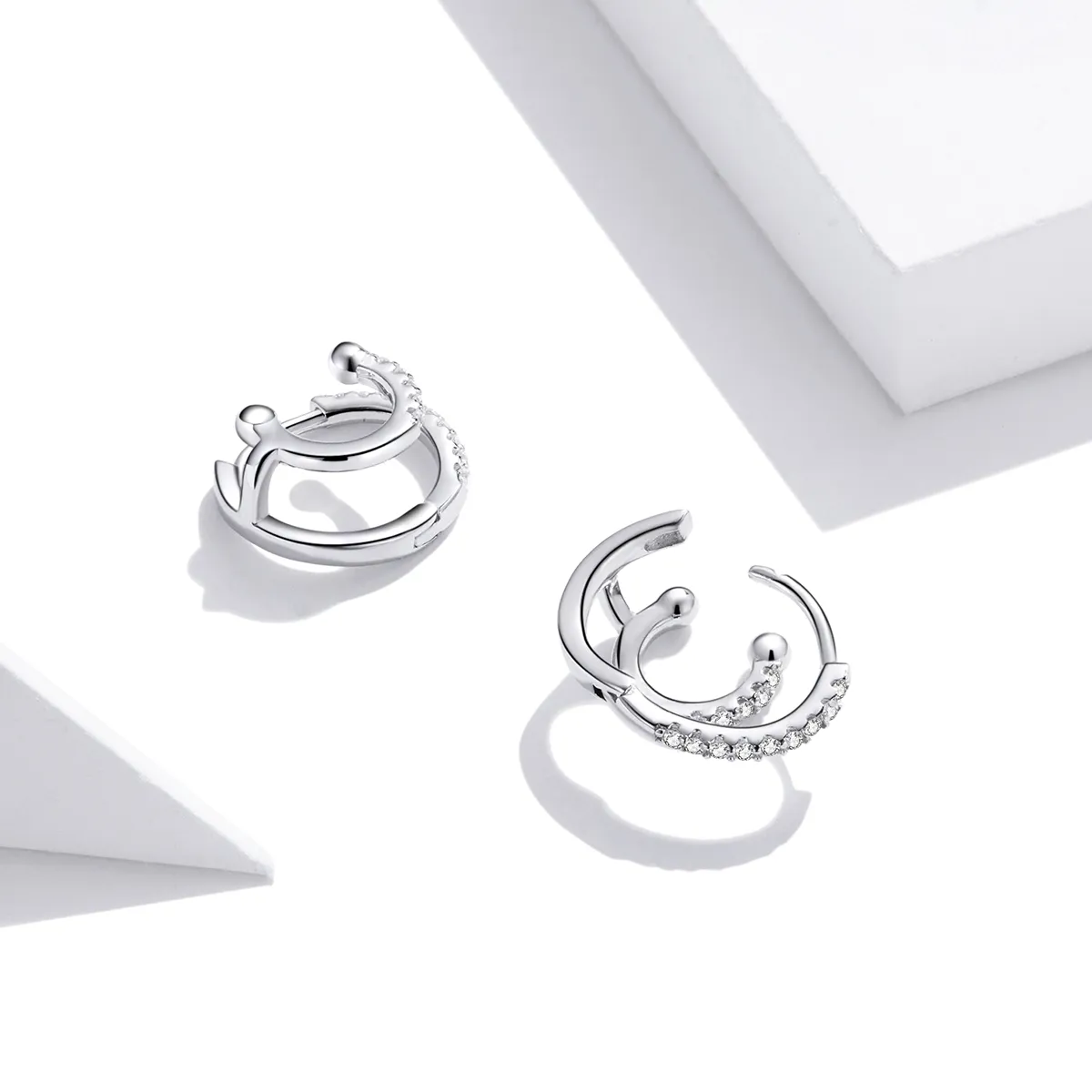 Pandora Style Silver Shining Hoop Earrings - SCE1118