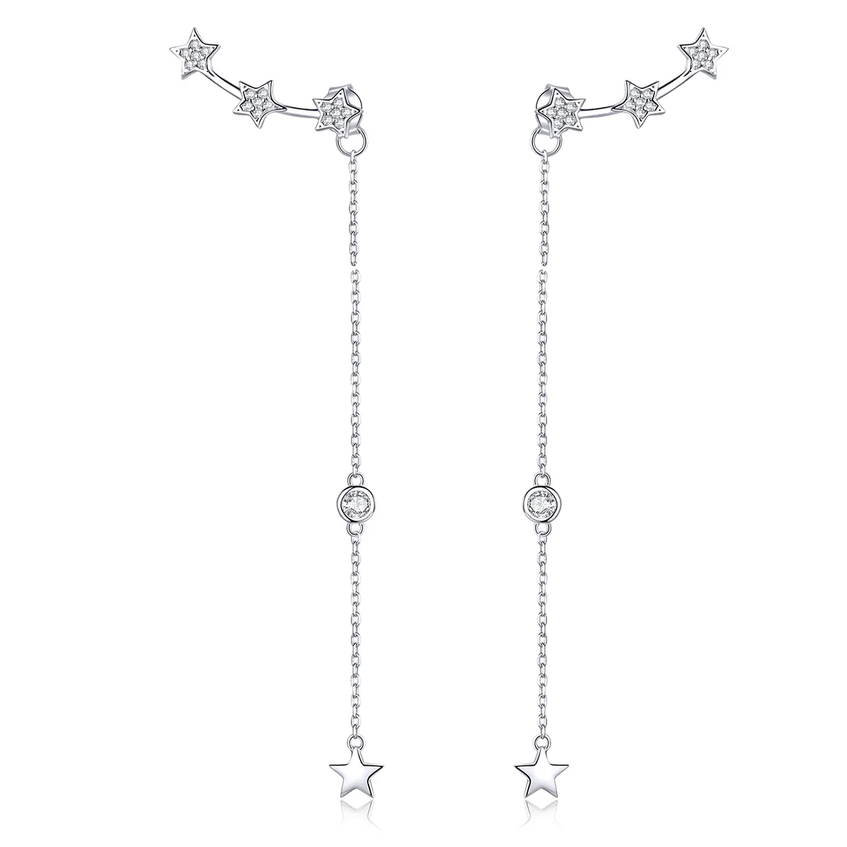 Pandora Style Silver Shining Mango Dangle Earrings - SCE727