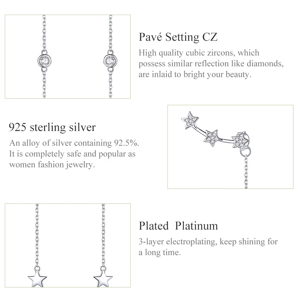 Pandora Style Silver Shining Mango Dangle Earrings - SCE727