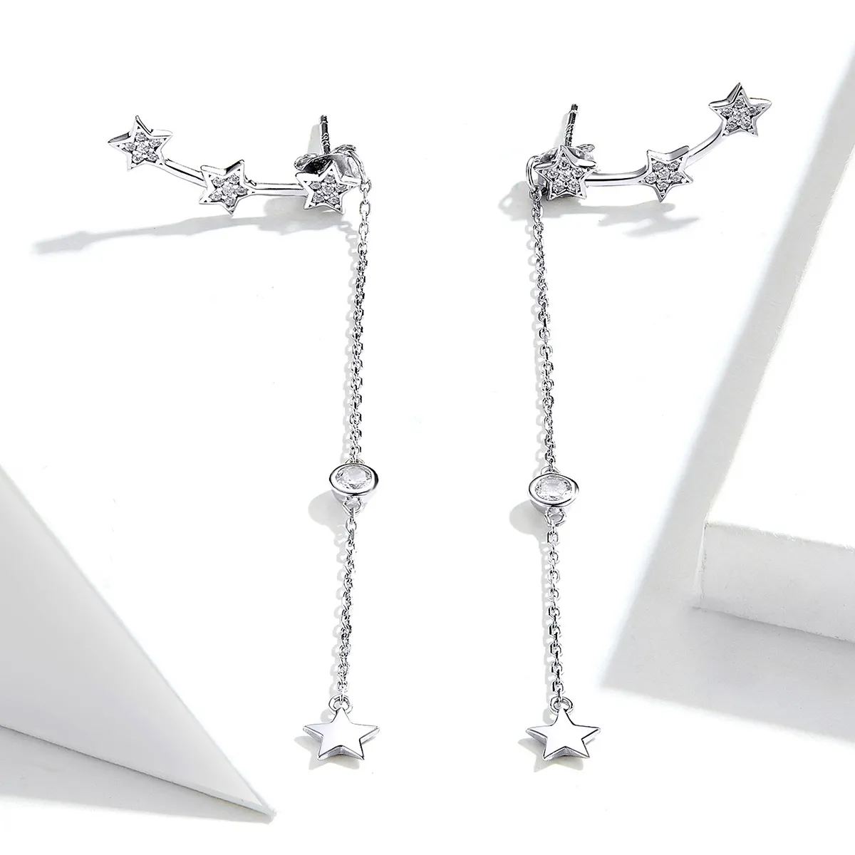 Pandora Style Silver Shining Mango Dangle Earrings - SCE727