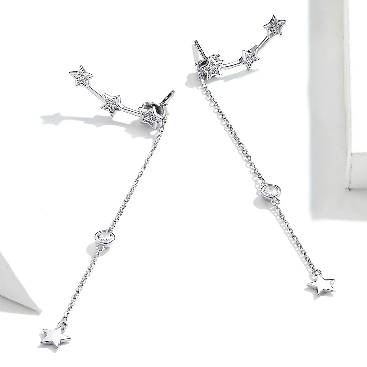 Pandora Style Silver Shining Mango Dangle Earrings - SCE727