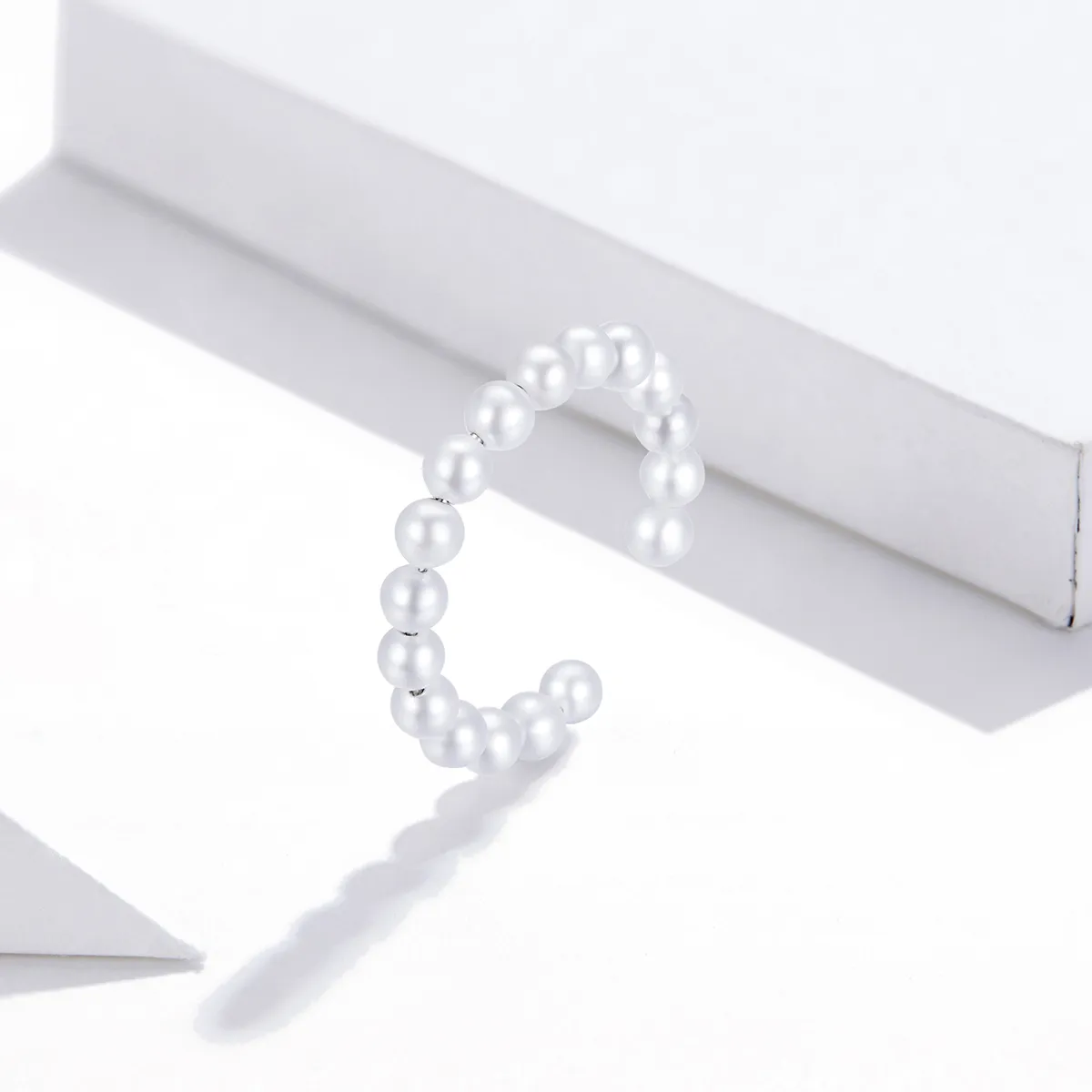 Pandora Style Silver simple pearl Ear clip - SCE1010
