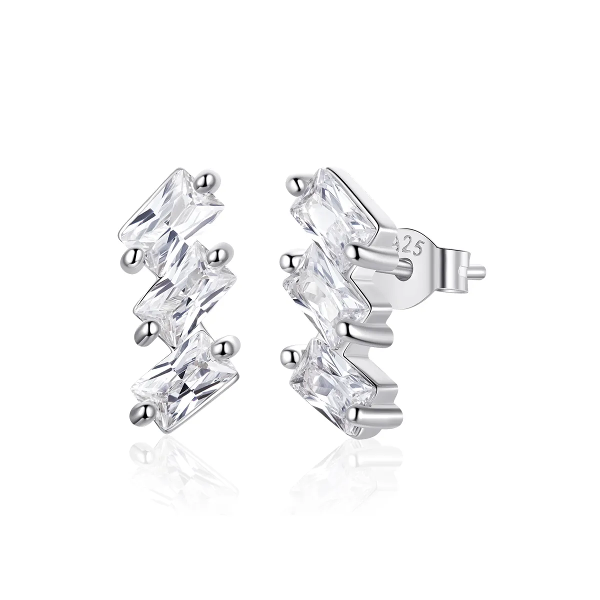 Pandora Style Silver Solid Stud Earrings - SCE1051-A