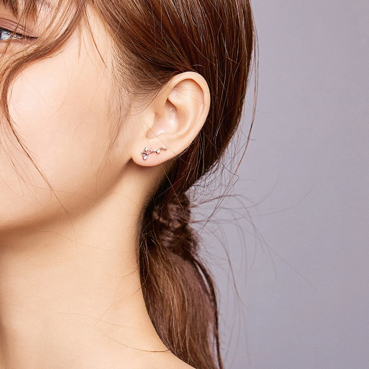Pandora Style Silver Starry Sky Stud Earrings - SCE912-8