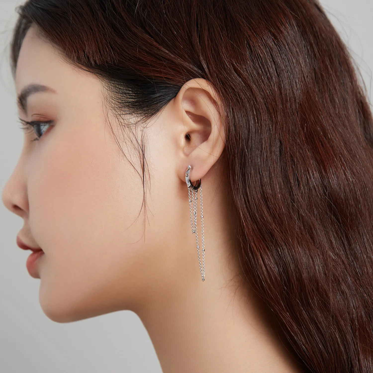 Pandora Style Silver Tassel Dangle Earrings - SCE1115