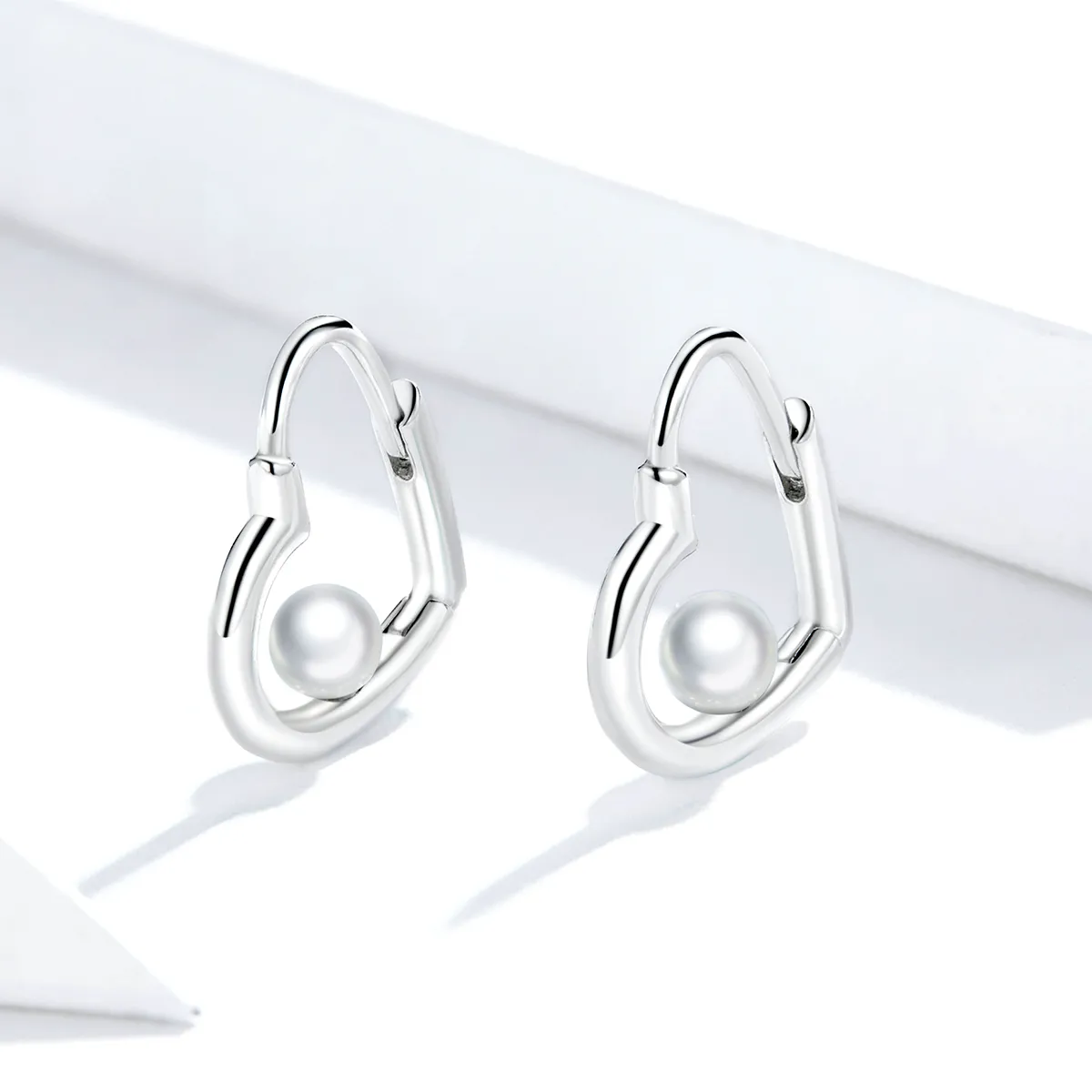 Pandora Style Silver The Heart of Treasure Hoop Earrings - SCE939