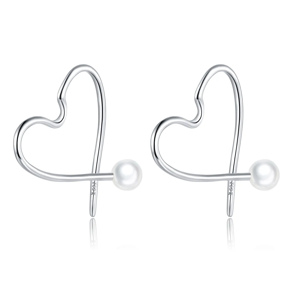 Pandora Style Silver The Heart of Treasure Hoop Earrings - SCE964