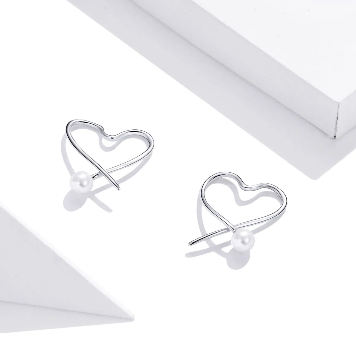 Pandora Style Silver The Heart of Treasure Hoop Earrings - SCE964
