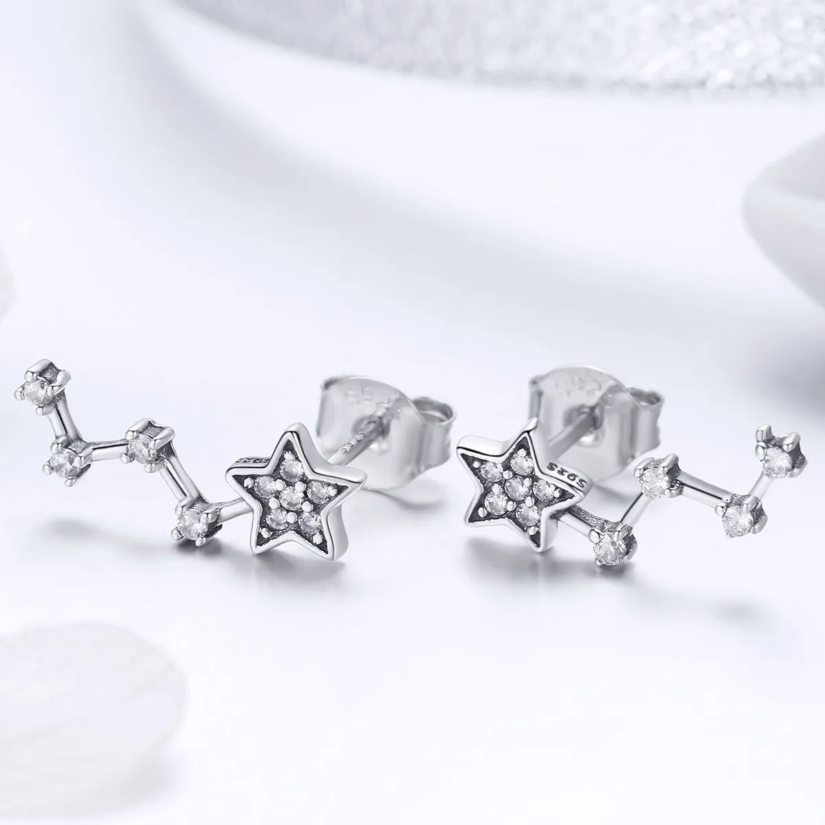 Pandora Style Silver The Waiting of The Stars Stud Earrings - SCE439