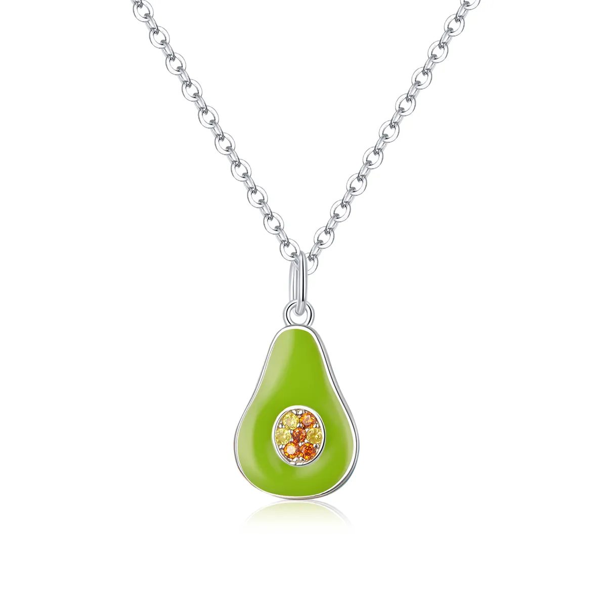 Pandora Style Silver Avocado Pendant Necklace - SCN439