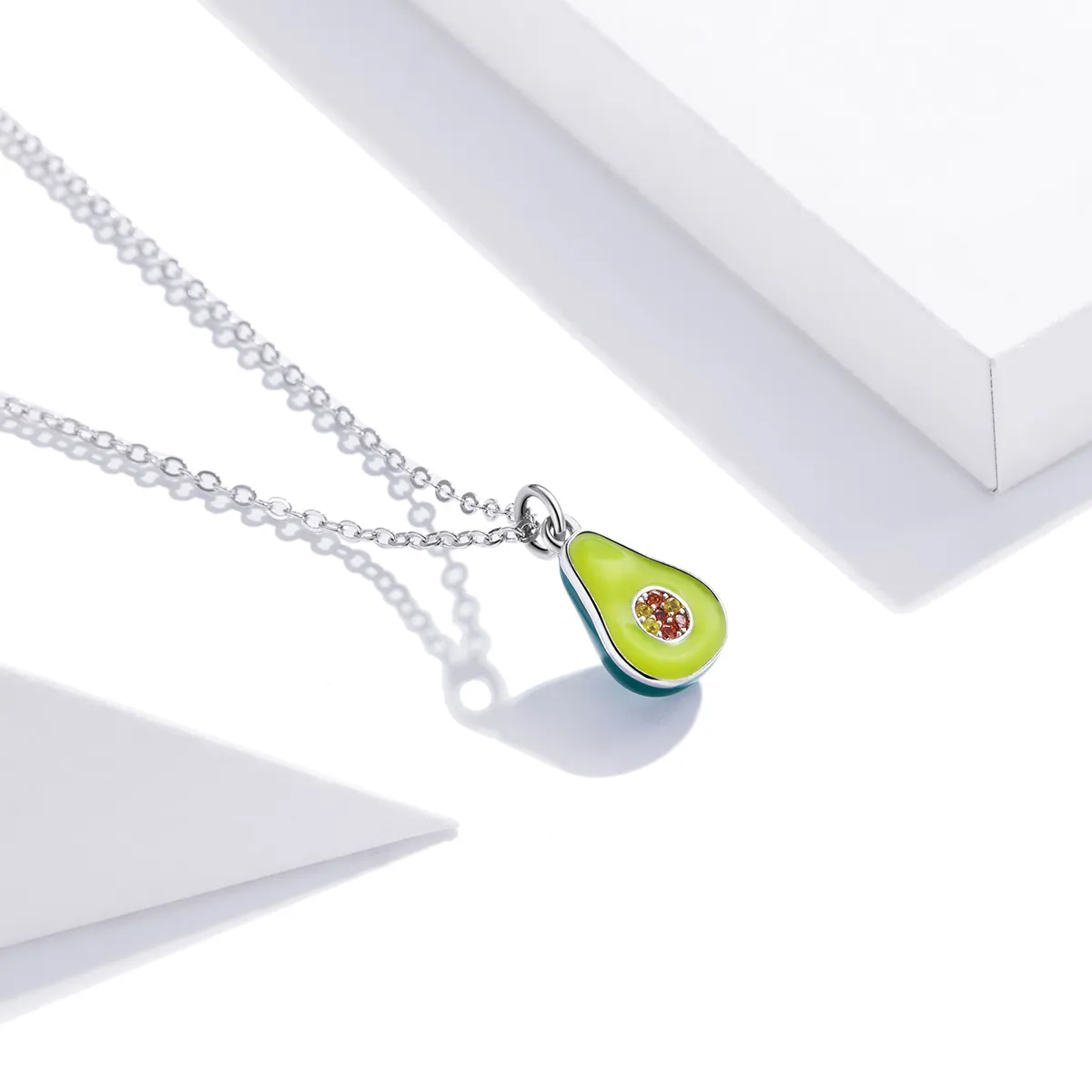 Pandora Style Silver Avocado Pendant Necklace - SCN439