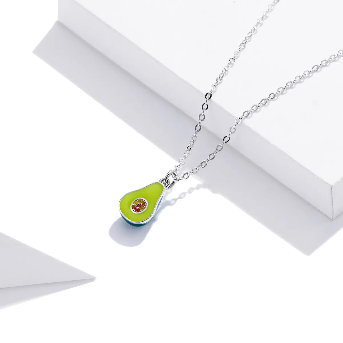 Pandora Style Silver Avocado Pendant Necklace - SCN439