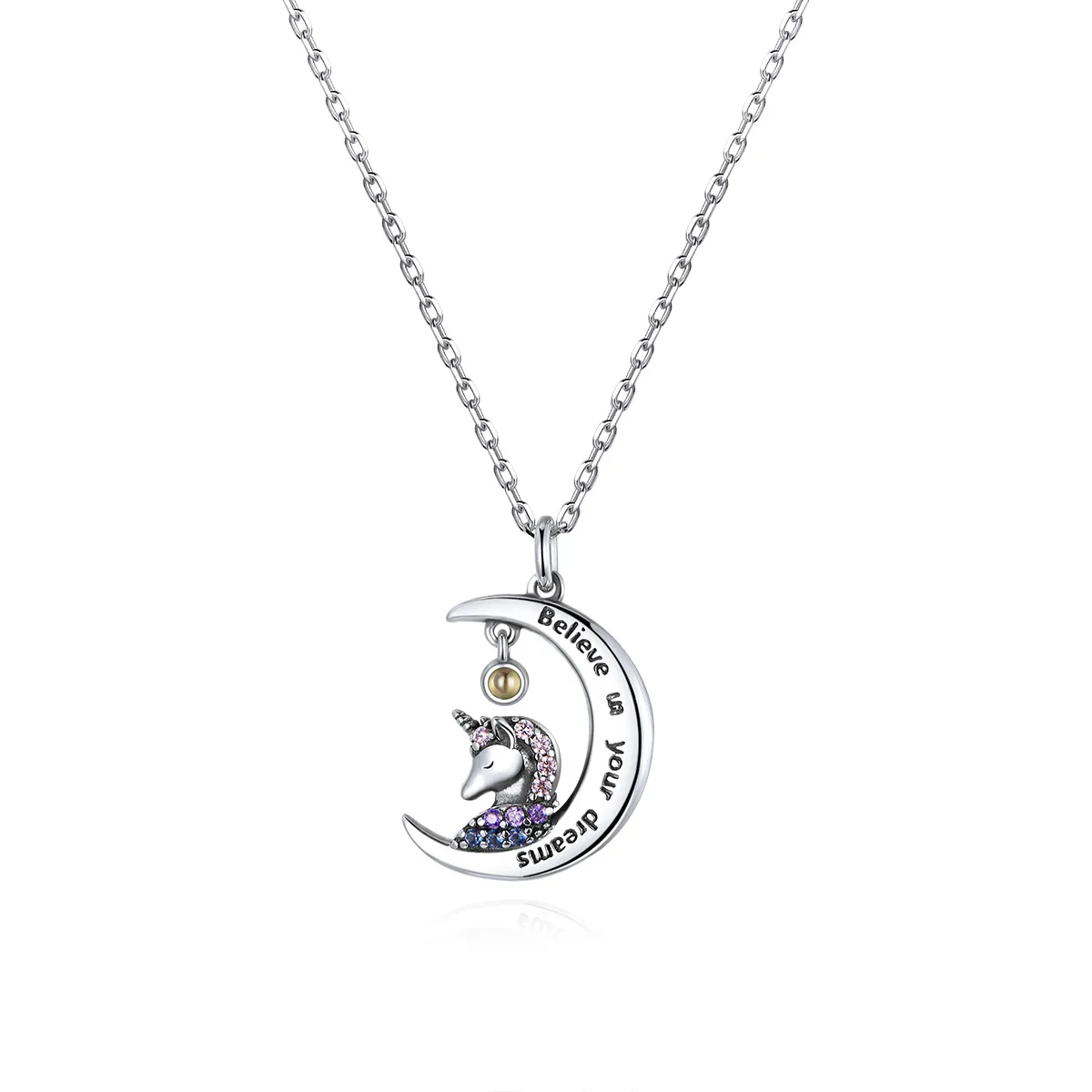 Pandora Style Silver Believe In Your Dreams Pendant Necklace - SCN410