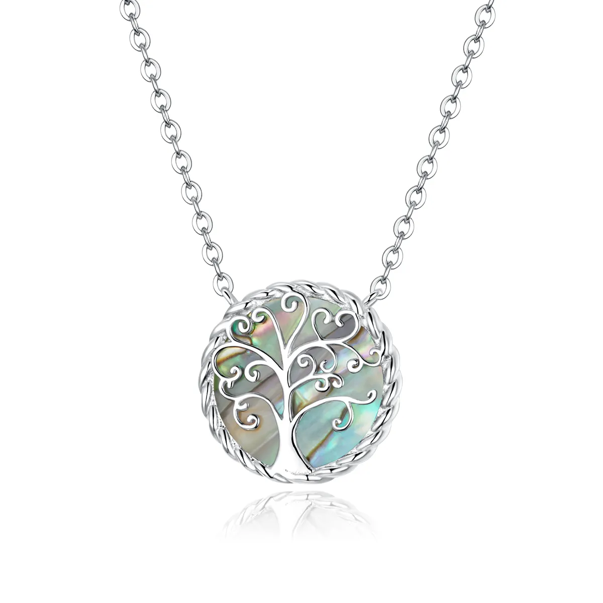 Pandora Style Silver Colorful Tree of Life Pendant Necklace - SCN433