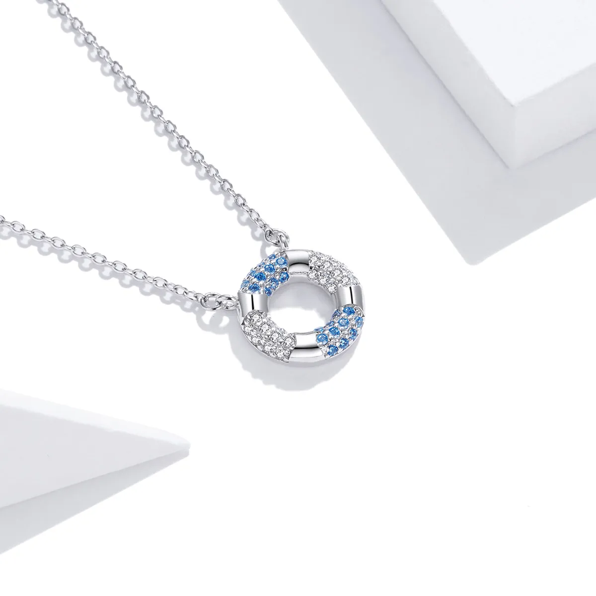 Pandora Style Silver Happy Swimming Pendant Necklace - SCN447