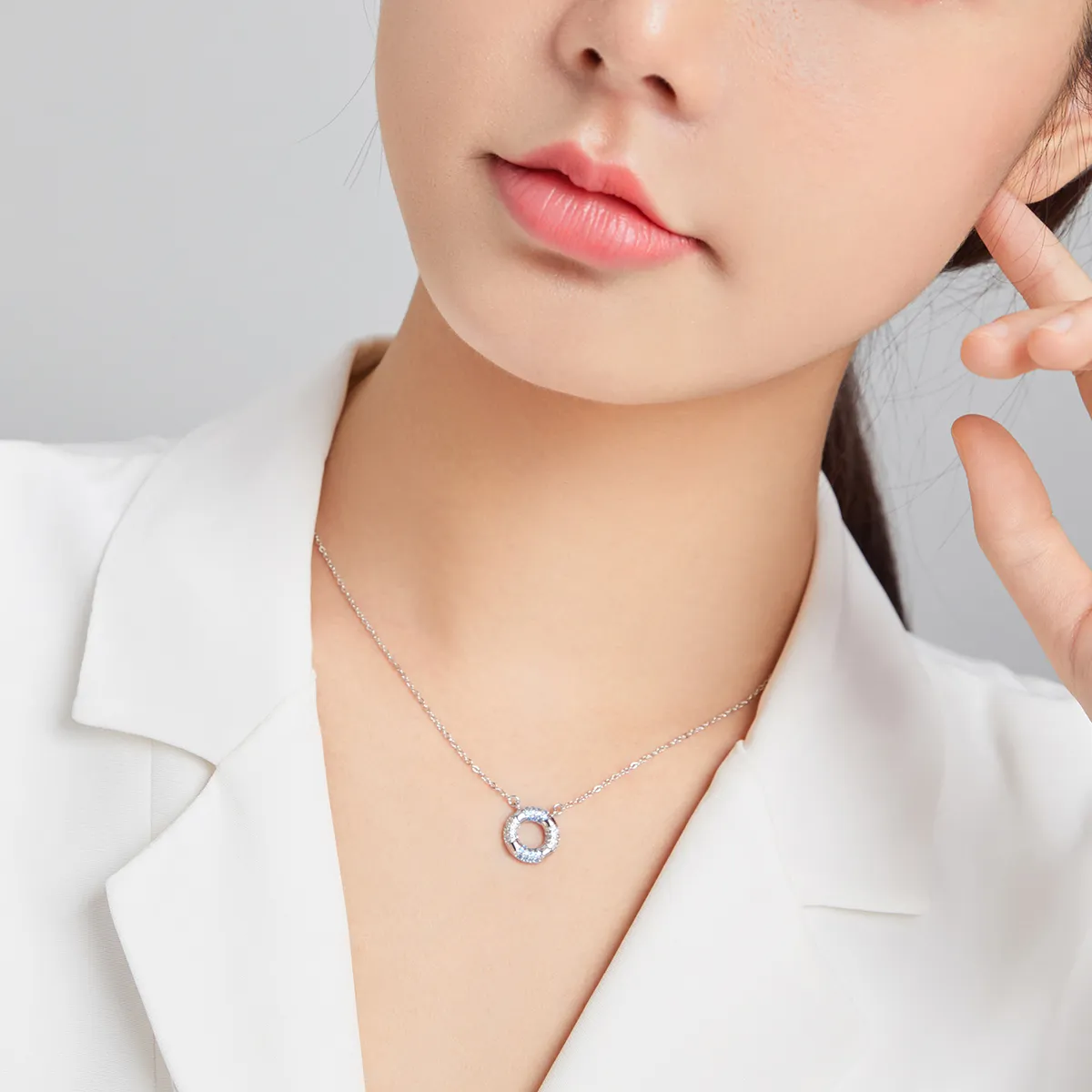 Pandora Style Silver Happy Swimming Pendant Necklace - SCN447