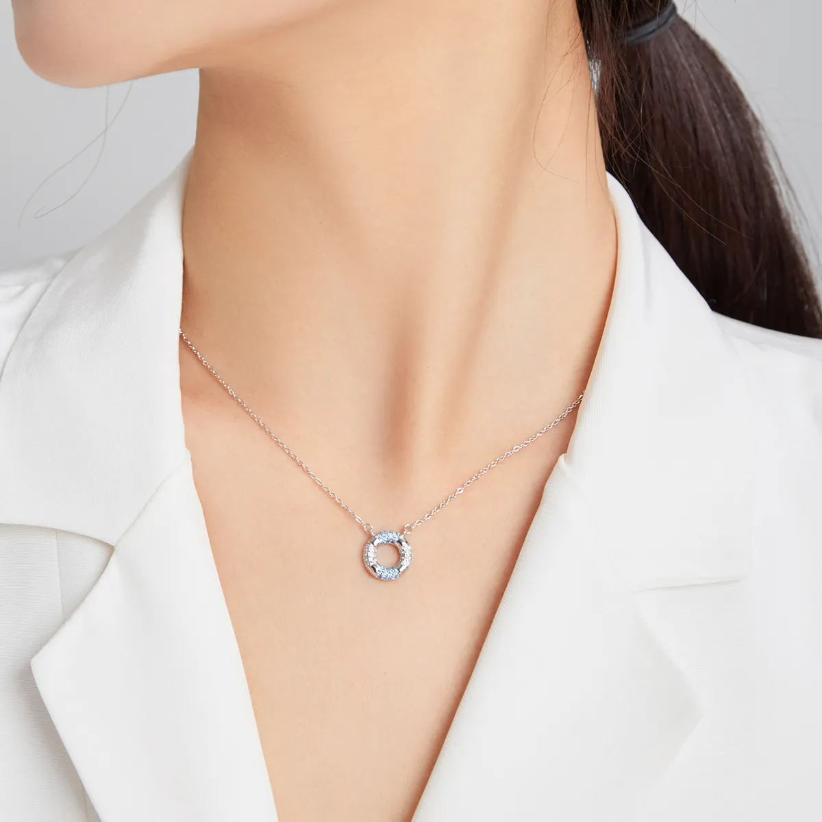 Pandora Style Silver Happy Swimming Pendant Necklace - SCN447