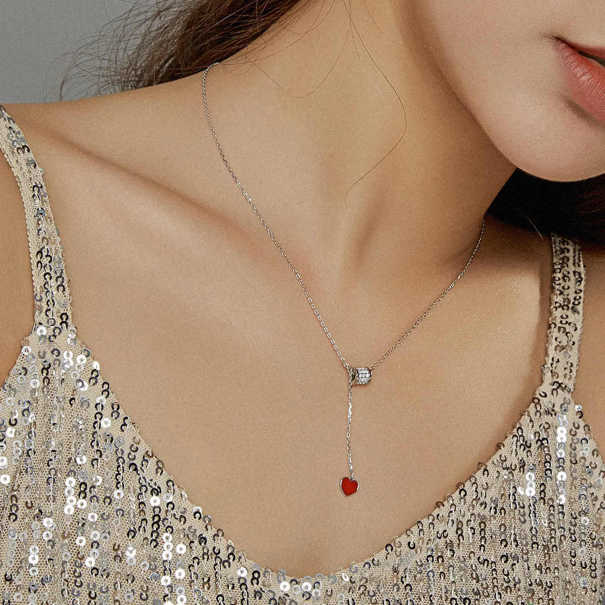 Pandora Style Silver Loving Waist Pendant Necklace - SCN424