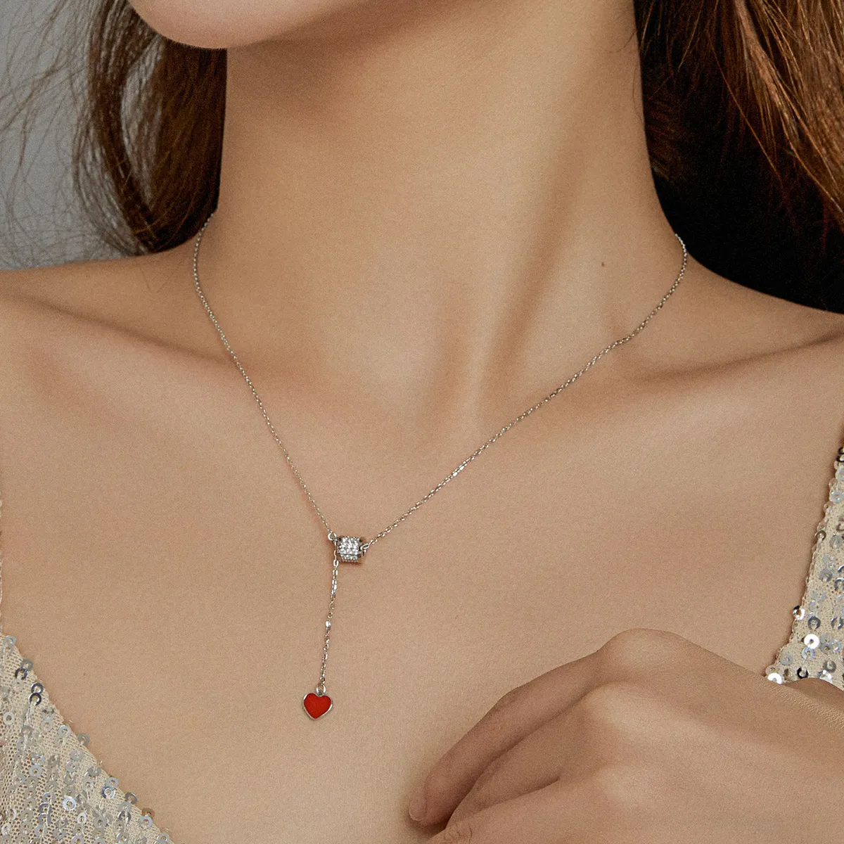 Pandora Style Silver Loving Waist Pendant Necklace - SCN424