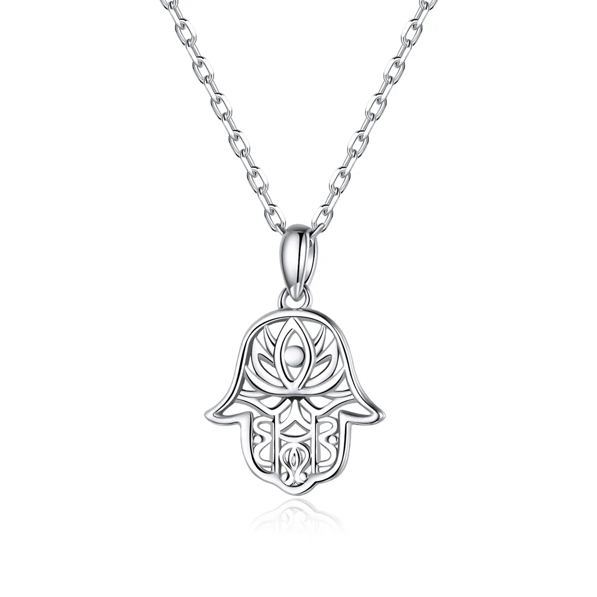 Pandora Style Silver Lucky Hand Pendant Necklace - SCN434