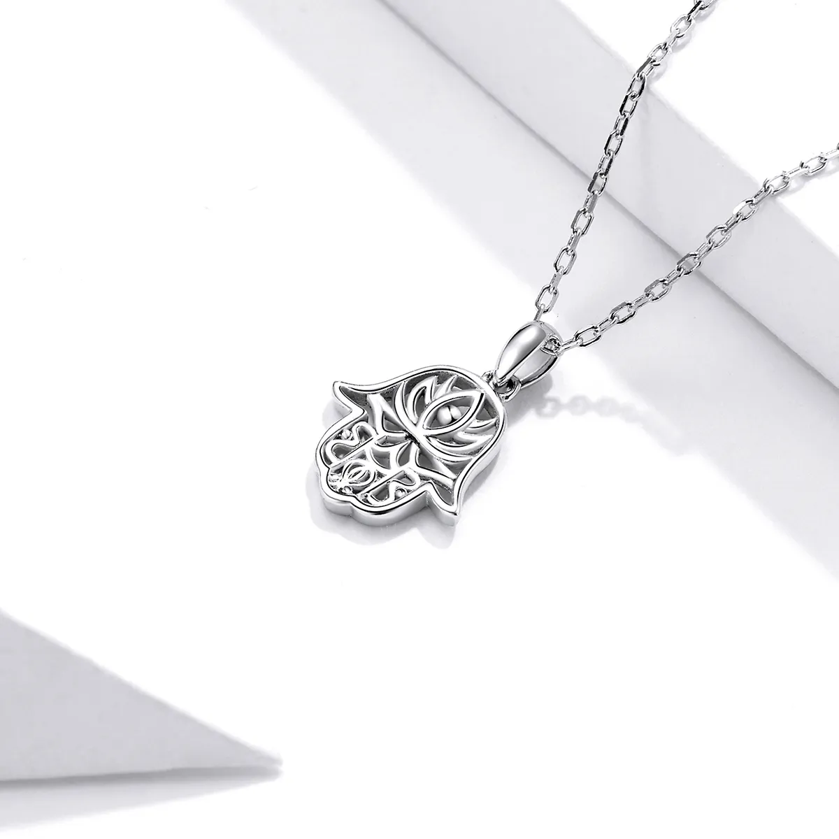 Pandora Style Silver Lucky Hand Pendant Necklace - SCN434