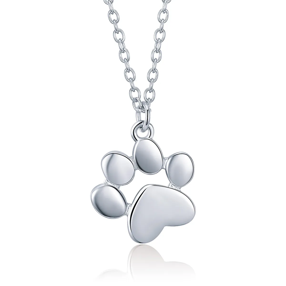 Pandora Style Silver Pet Paw Pendant Necklace - SCN275-2