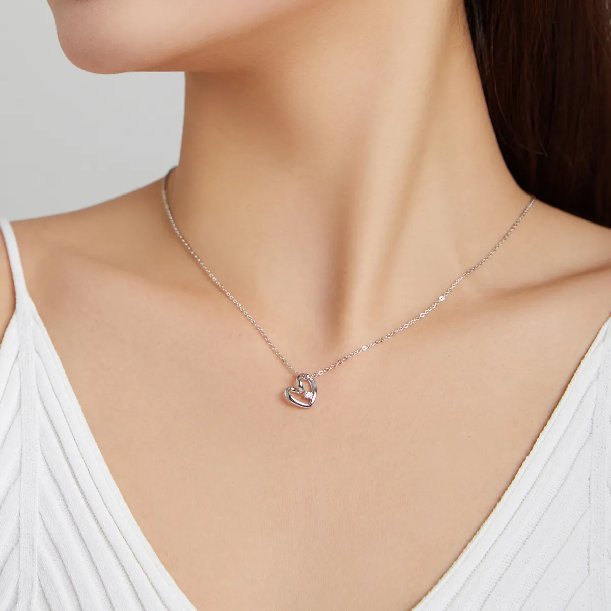 Pandora Style Silver Thanksgiving Heart Pendant Necklace - SCN450