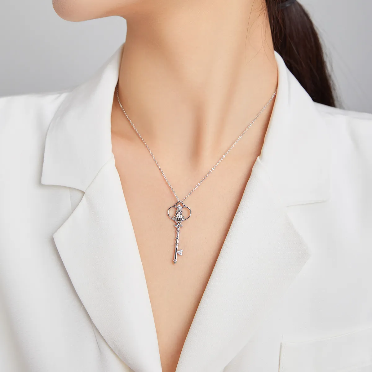 Pandora Style Silver The Key to The Castle Pendant Necklace - SCN441