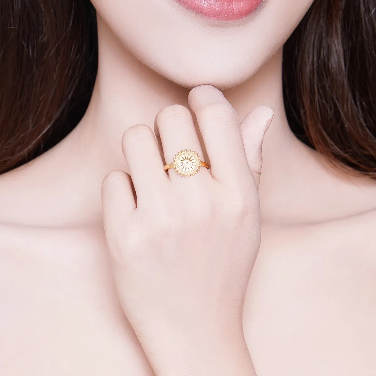 Pandora Style 18ct Gold Plated Starry Open Ring - SCR580