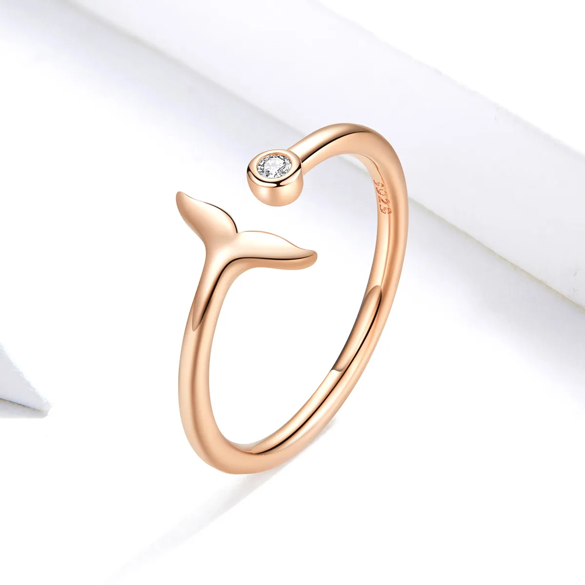 Pandora Style Rose Gold Mermaid Tear Open Ring - SCR618-C
