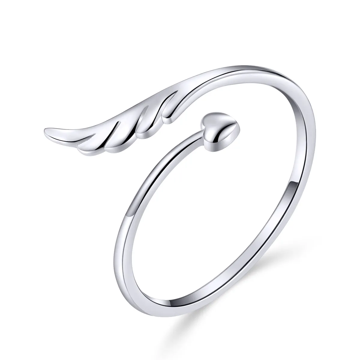 Pandora Style Silver Angel Wing Open Ring - SCR567